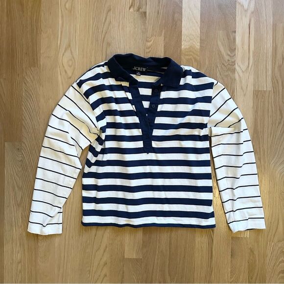 J. Crew | striped navy polo - Picture 2 of 4